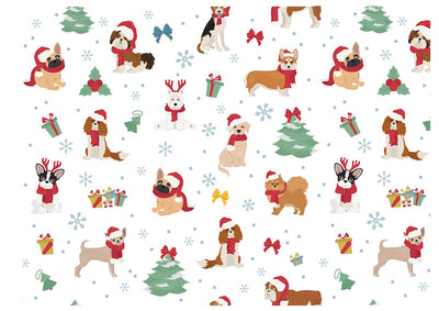 Wafer paper sheet Christmas Dogs
