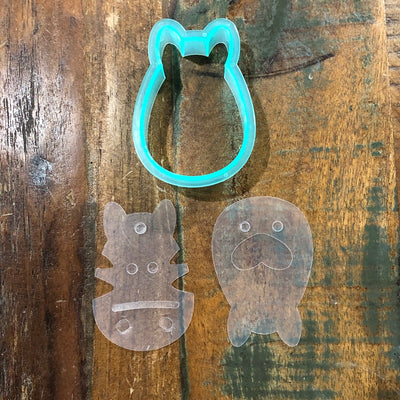 Zebra or Walrus Cookie cutter with matching stencils