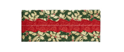 Christmas cake frill embossed foil green with red centre