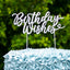 Birthday Wishes Pearl White metal cake topper