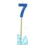 Age number candles - blue glitter - number seven