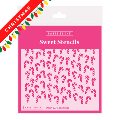 Jolly Candy Canes scattered Stencil by Sweet Sticks