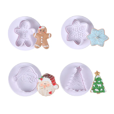 Christmas set 4 plunger cutters