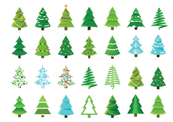 Character edible icing image sheet Christmas Trees - Kiwicakes