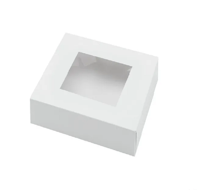 White window Box for cookies EXTRA Small square Pack of 25