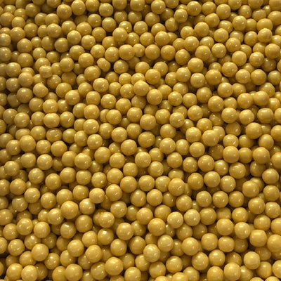 6mm candy sugar pearls Pearlised shimmer Gold 100g
