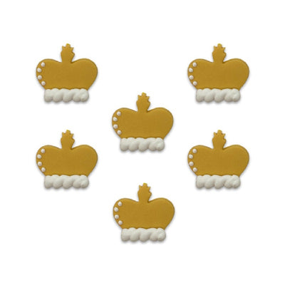 Gold crown edible icing decorations