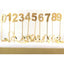 Long wooden pick candle Number 5 Gold Glitter