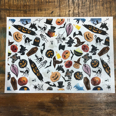 Wafer paper sheet Jack O Lanterns Halloween icons