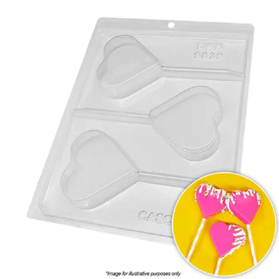Heart deep fillable lollipop chocolate mould