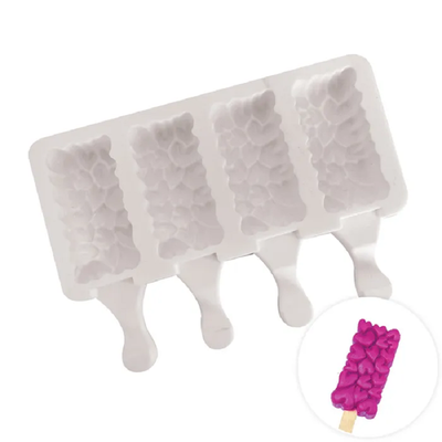 Interlocking hearts popsicle silicone mould