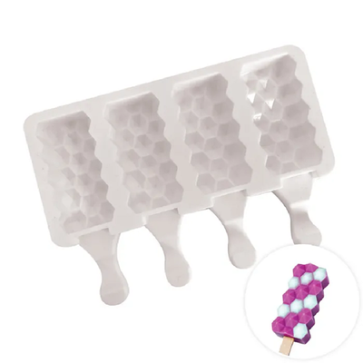 Hexagon blocks popsicle silicone mould