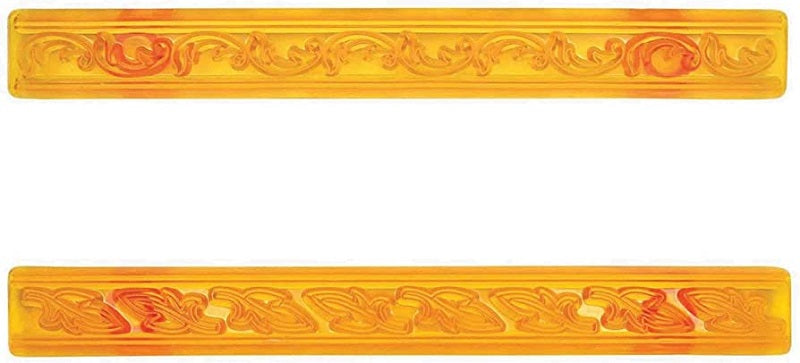 Ribbon strip cutters embossed with Scrolls and leaf - Kiwicakes