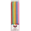 A pack of 12 multicolored birthday candles presented in packaging.