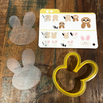 Easter Bunny or Rabbit and Sloth Cookie cutter with matching stencils