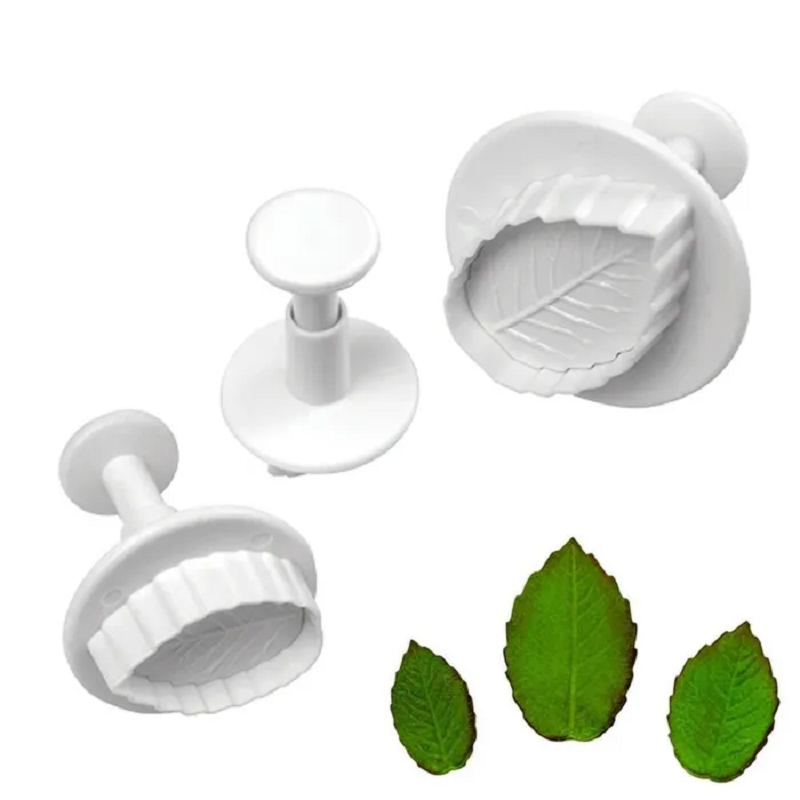 Set 3 Rose leaf plunger ejector cutters set 3
