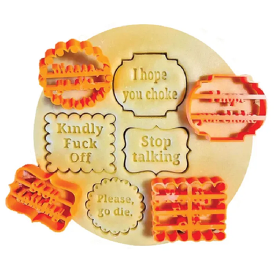 Rude offensive cookie cutters set 4 (swear words)