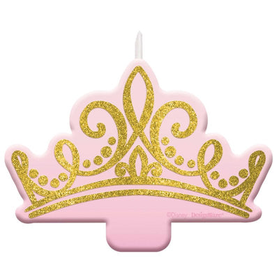 DISNEY PRINCESS ONCE UPON A TIME GLITTERED CROWN TIARA CANDLE