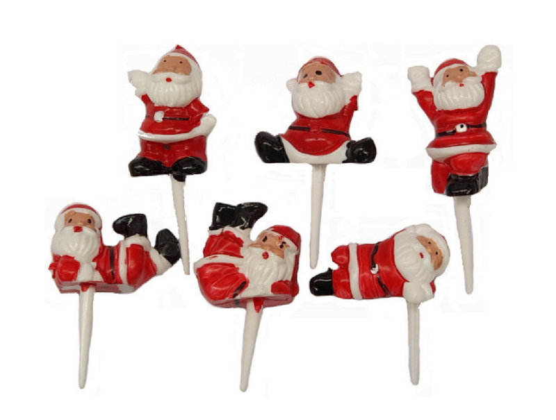 Tumbling Santas (6) great for gingerbread houses